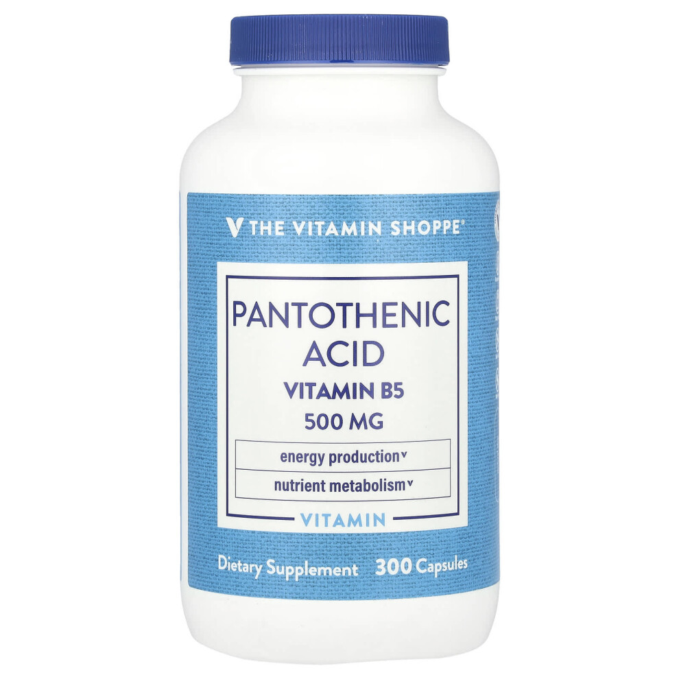 The Vitamin Shoppe , Pantothenic Acid, Vitamin B5, 300 Capsules