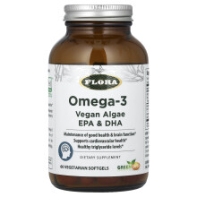 Flora, Omega-3, Vegan Algae EPA & DHA, 60 vegetáriánus pillekapszula