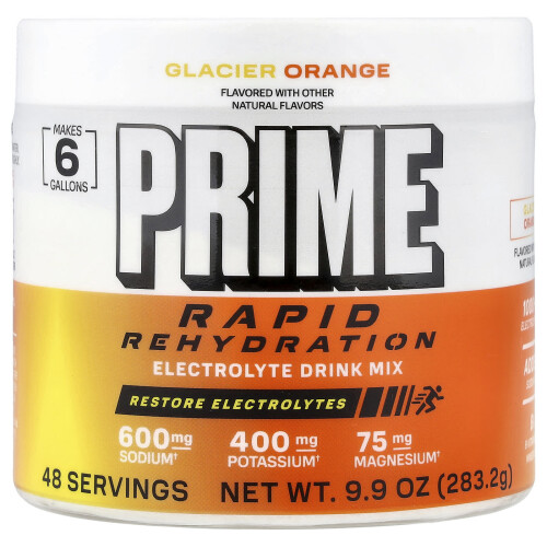 Prime Hydration, Rapid Rehydration, Electrolyte Drink Mix, Glacier Orange, 9.9 oz (283.2 g)