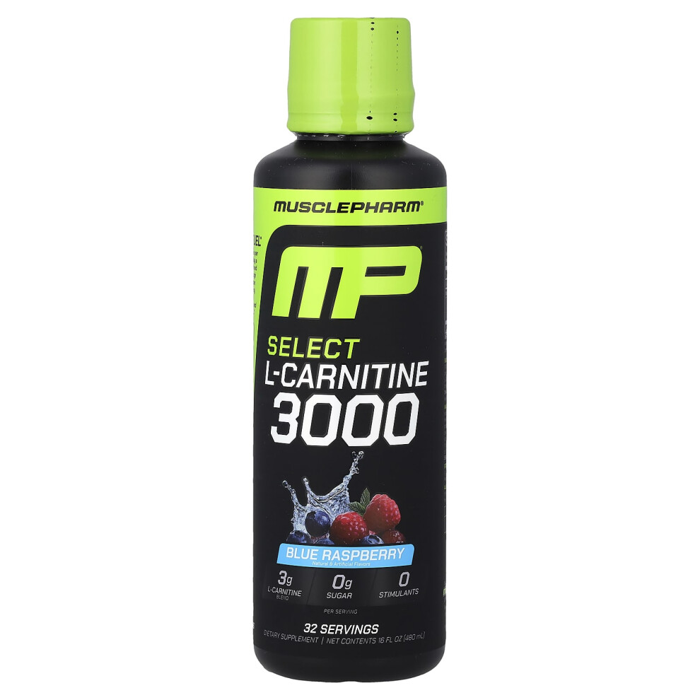 Musclepharm Blue Select L-Carnitine 3000, Raspberry, 16 Fl Oz (480 Ml)