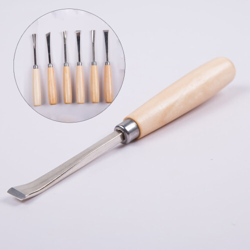 Ensemble de 6 outils de sculpture sur bois à main, gouges professionnelles pour le travail du bois 1