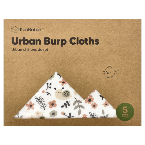 KeaBabies, Stadt-Burp-Überwurf, 5 Pack