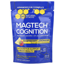 Natural Stacks, Magtech Cognition, Rasbær Lemonade, 14 Stik Pak, 0,18 oz (5,3 g) Hver