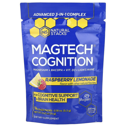 Natural Stacks, Magtech Cognition, Limone e Rabarbaro, 14 Bustine, 0.18 oz (5.3 g) Ogni