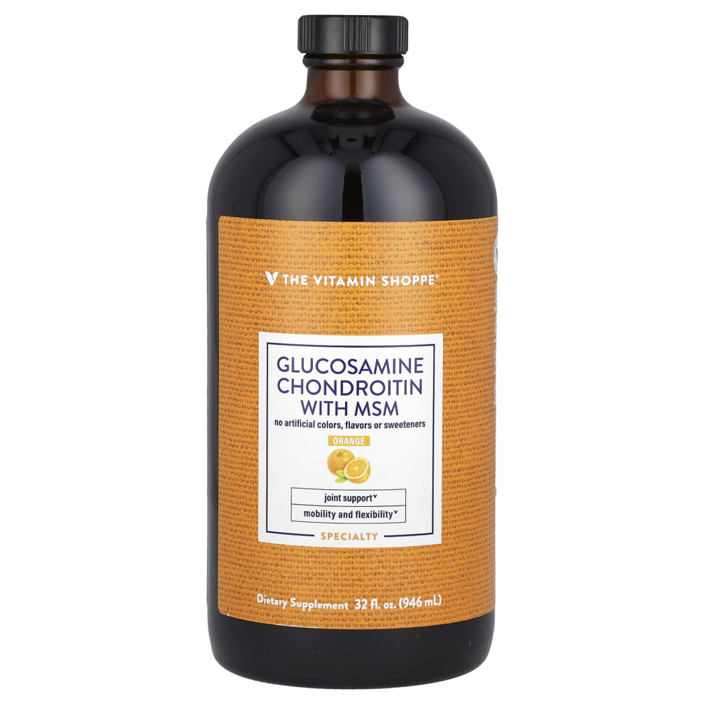 The Vitamin Shoppe Orange Glucosamine Chondroitin With Msm, 32 Fl Oz (946 Ml)
