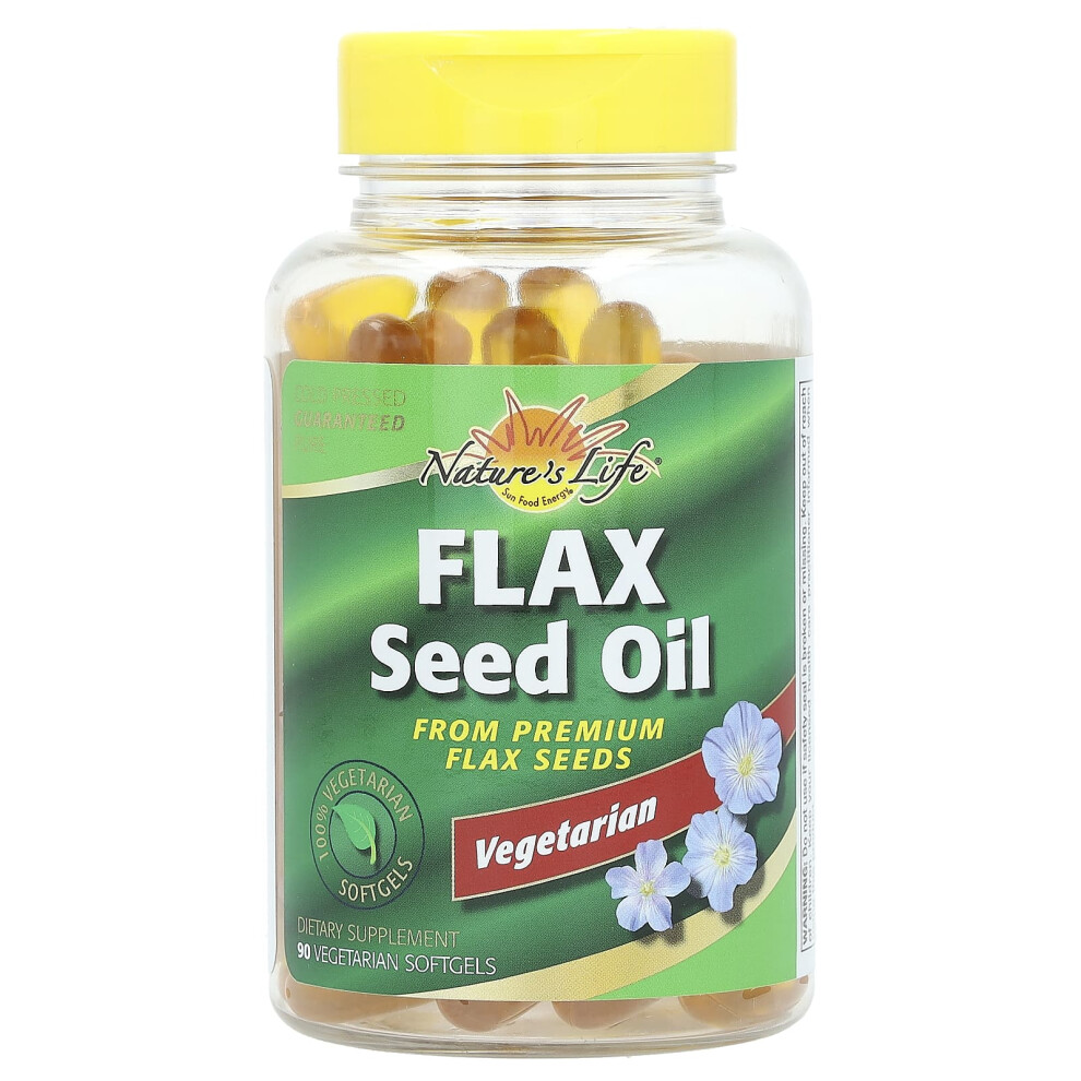 Nature's Life , Flax Seed Oil, 90 Vegetarian Softgels (1,000 Mg Per Softgel)