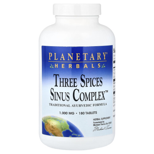 Planetary Herbals, Three Spices Sinus Complex, 180 Tablets