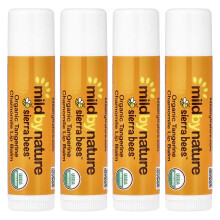 Mild By Nature, Organic Lip Balsamy, Tangerine Chamomile, 4 Pakiety, 0.15 oz (4.25 g) Każdy