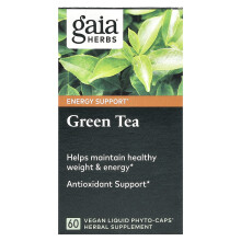 Gaia Herbs, Groene Thee, 60 Veganistische Vloeibare Phyto-Caps