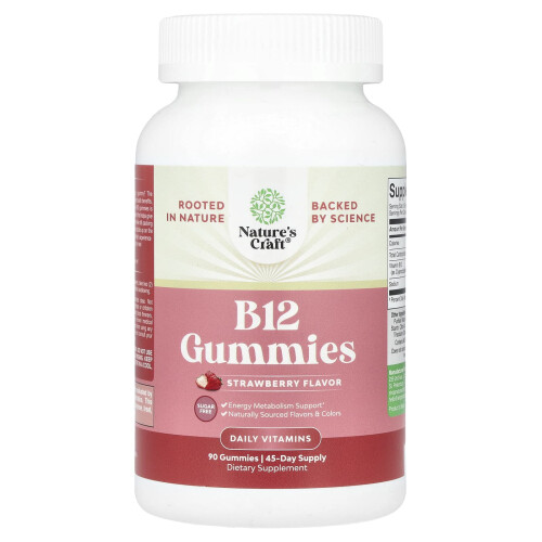 Nature's Craft, B12 Gummies, Hallon, 90 Gummies