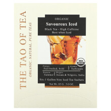 Organische zwarte thee, Savoureux Iced , 6 -1 Gallon Sized Sachets, 3,0 oz (85 g)