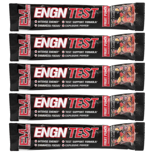 EVLution Nutrition, ENGN Test, Φρούτα Πουντς, 5 Πακέτα, 0,34 oz (9,5 g) Κάθε