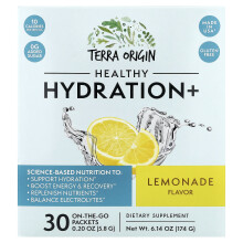 Terra Origin, Sundig Hydrering+, Lemonade, 30 On The Go Packets, 0,20 oz (5,8 g) Hver