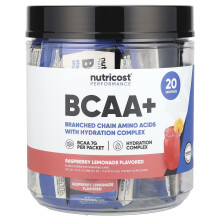 Nutricost, Performance, BCAA+, Raspberry Lemonade, 20 Pakketten, 0,5 oz (14 g) Elke
