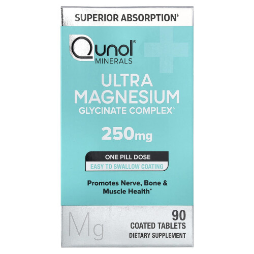 Qunol, Υψηλή Αντίσταση Μαγνήσιο Γλυκινάτη, 250 mg, 90 Κονδυλωτά Φύλλα