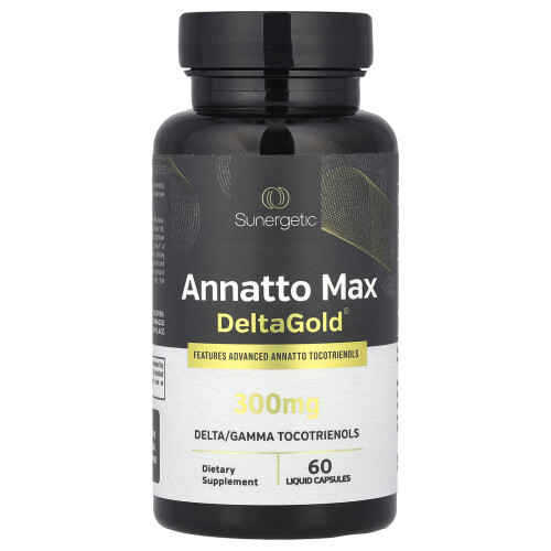 Sunergetic, Annatto Max DeltaGold, 300 mg, 60 Cápsulas Líquidas