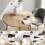 Toalha de mesa redonda de 152 cm (60 polegadas) com colagem de mármore elástica. 3
