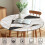 Toalha de mesa redonda de 152 cm (60 polegadas) com colagem de mármore elástica. 5
