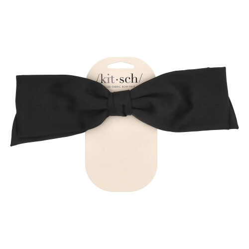 Kitsch, Recycled Fabric Bow Hårklipp, Svart, 1 Klipp