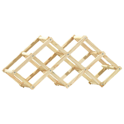 Foldable Wooden Wine Rack – Freestanding, Stackable Countertop Organizer with Scratch-Protector Pads, Compact Storage for Red Wine Bottles 1
