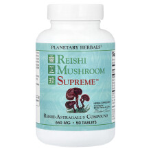 Planetary Herbals, Reishi Svamp Supreme, 50 Tabletter