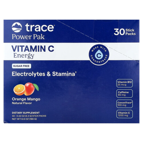 Trace, Power Pak, Βιταμίνη C Ενέργεια, Πορτοκαλί Μάνγκο, 30 Stick Packs, 0.22 oz (6.2 g) Each