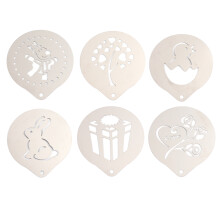 2Sets Easy Clean Coffee Stencils for Latte Art and Safe Use