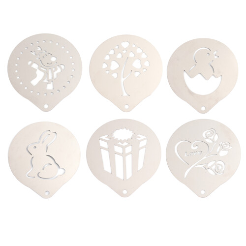 2Sets Easy Clean Coffee Stencils for Latte Art and Safe Use