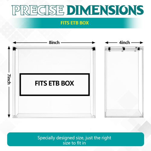 1pc Acrylic TCG Booster Box Case, Stackable, 4mm Thick, Protective Closure Box for Collectors (Compatible with ETB) 1