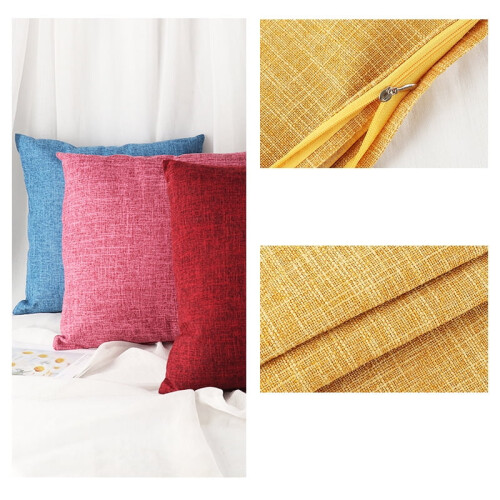 Capa de almofada decorativa em linho com zíper, 45x45 cm (18x18 polegadas) 2
