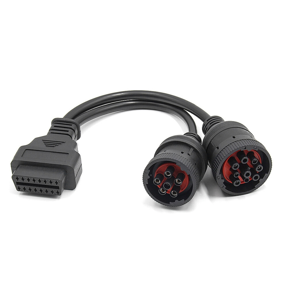 Car Truck Y Cable Obd Obd2 16Pin Female To J1708 6Pin/ J1939 9Pin Obdii Y Cable Diagnostic Adapter Cable 4713666639250