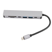 7-in-1 Typ-C Hub für Laptop & Tablet, 4K HDMI, USB 3.0 & PD