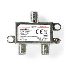 Satellitenkombinierer | 5-862 MHz | 950-2400 MHz | 75 Ohm | Strompass | Zink | Silber