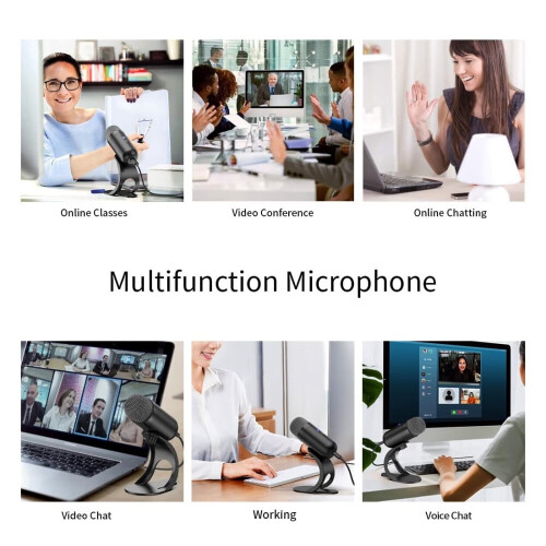 USB Computer Microphone with Mute Button, Omnidirectional Condenser, Plug & Play for PC, Mac, Laptop, YouTube – Compatible with Windows & macOS 2
