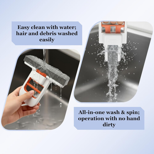 Mini foldable sponge mop self-squeezing 3 heads 2