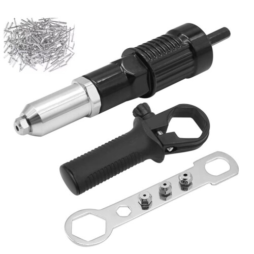 2.4-4.8 mm Effort-Less Electric Rivet Adapter Kit High Efficiency Cordless Home Riveting Nut Machine Tool
