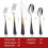 Stainless Steel Flatware Set Black Gold Handles 20-Pc 3