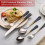Stainless Steel Flatware Set Black Gold Handles 20-Pc 5