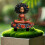 Decoração de acrílico para exterior com menina praticando ioga, 30x20cm (12x8 polegadas) 8