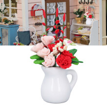 Miniature 1:12 Maison de poupée Pot à fleurs en argile Modèle Rouge Rose Blanc Décor
