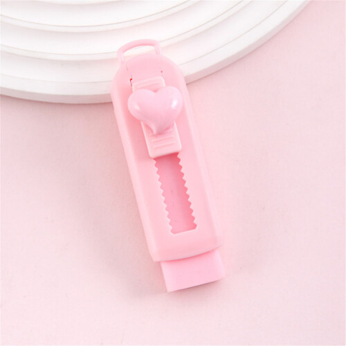 10pcs Retractable Eraser for Pencils, Push-Pull Heart Button Eraser Holder, Compatible with Standard Pencils 2