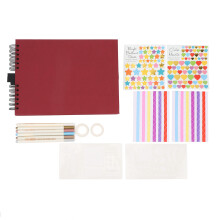 Špirálovo viazaný dizajnový album na scrapbooking s pevnou väzbou, sada na scrapbooking pre domácich majstrov s hrubým kraftovým papierom a