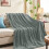 Grey Leaf Pattern Fleece Throw Blanket 5