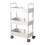 Chariot de rangement roulant blanc à 3 niveaux, utilitaire mobile 2