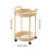 Mobile Storage Rack, Round Rolling Side Table Cart, Table Bedside Table Storage Cart, 2 Tier Plastic Utilitys with Lockable 360 Casters 3