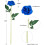 12pcs Royal Blue Artificial Roses with Stems 2