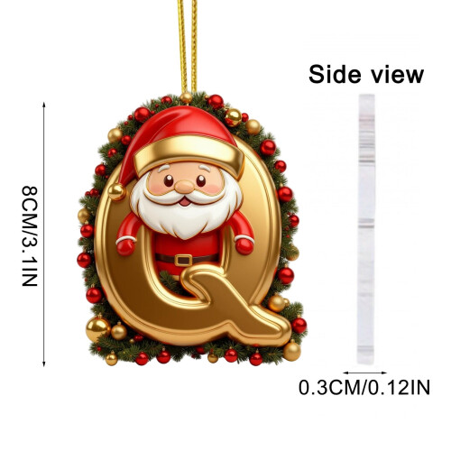 DAMAI Gold Christmas Ornament with Initial Letter 26-Pack 2