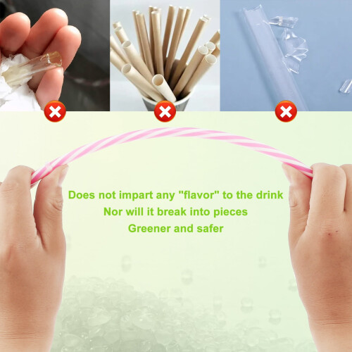 Candy-Striped Plastic Straws 0.3 inch 24 pcs with Cleaning 2