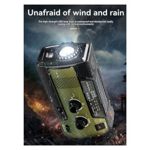 Portable Emergency Radio Solar Hand Crank Cell Phone Charger Radios AM/FM LED Flashlight Outdoor Indoor Light Night