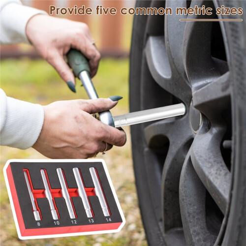 5PCS Deep Metric Socket Set, 3/8-Inch Drive Thin Wall Socket, 12PT 8-10-12-13-14MM - Extra Long Deep 120MM 2